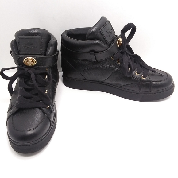coach black high top sneakers